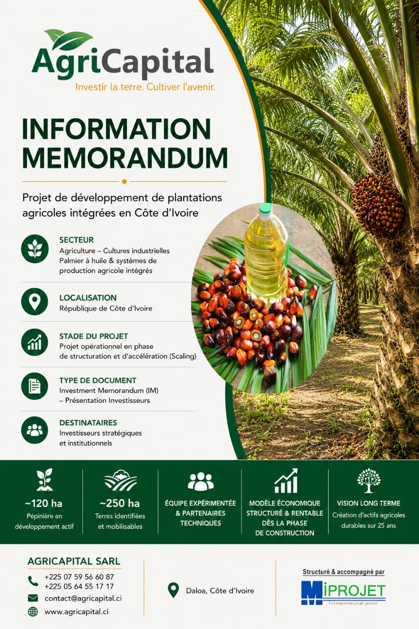 AgriCapital — Plantation de Palmier à Huile clé en main